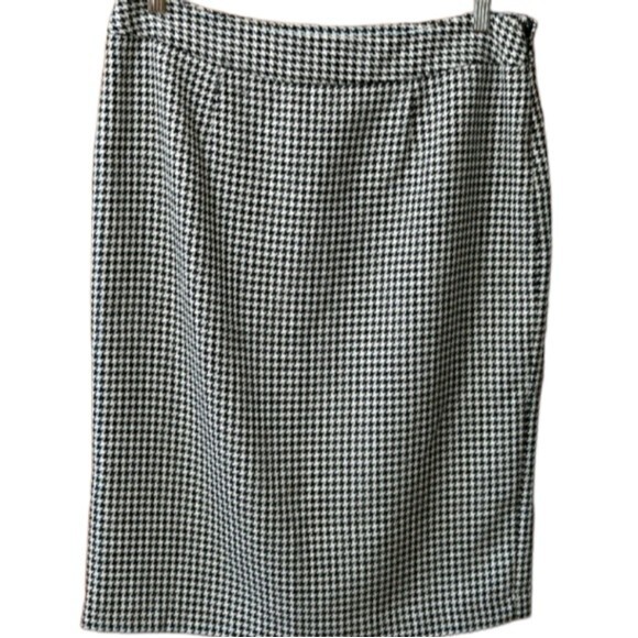 Vesti Black White Houndstooth Pencil Skirt Career Academia Style Size 10 - Picture 1 of 10